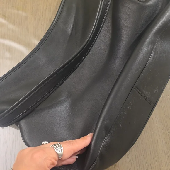 Coach Black Leather Shoulder Bag with Gold Accents - Picture 6 of 8